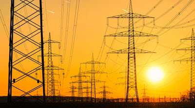 powerlines at sunset