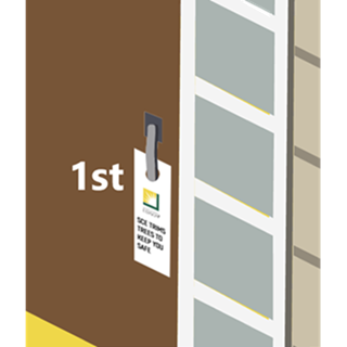 initial tree trimming door hanger png